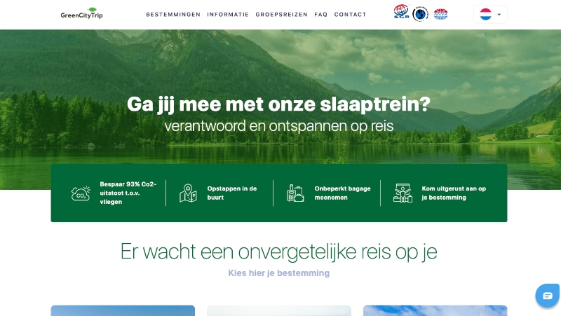 GreenCitytrip.nl website