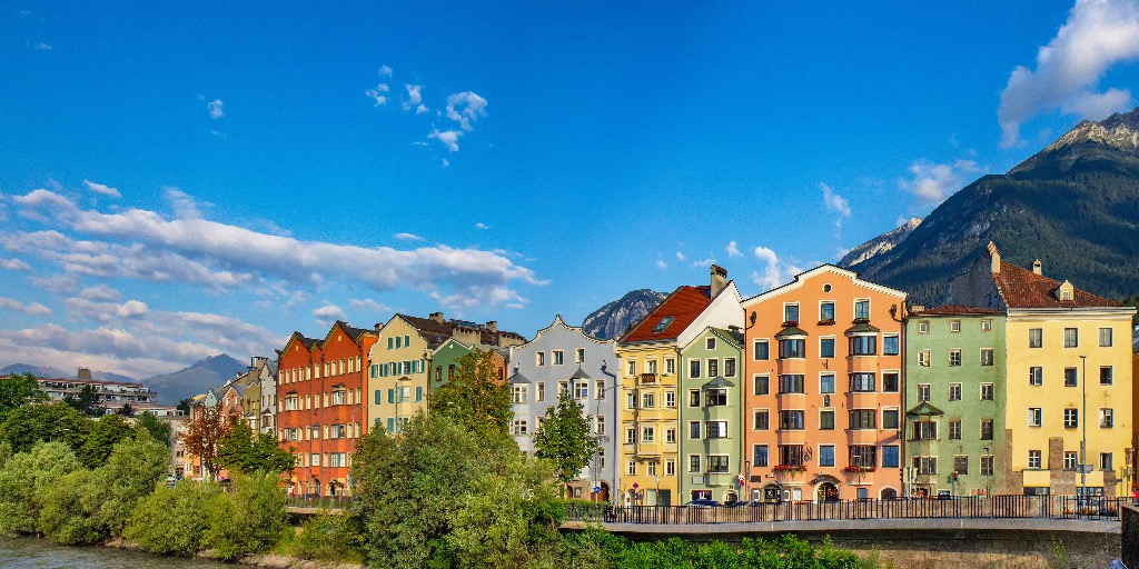 Kleurrijke huizen in Innsbruck
