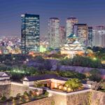 skyline in Osaka Kasteel Park